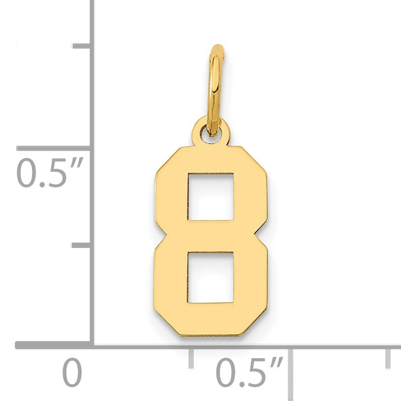 14k Small Polished Number 8 Charm