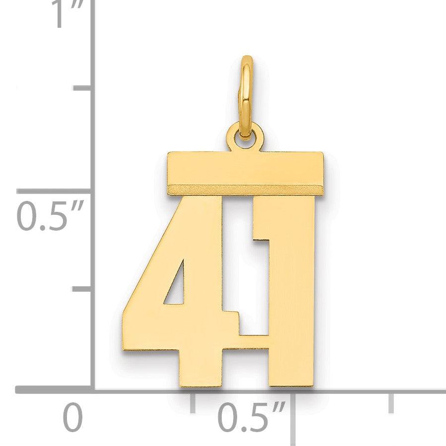 14k Small Polished Number 41 Charm