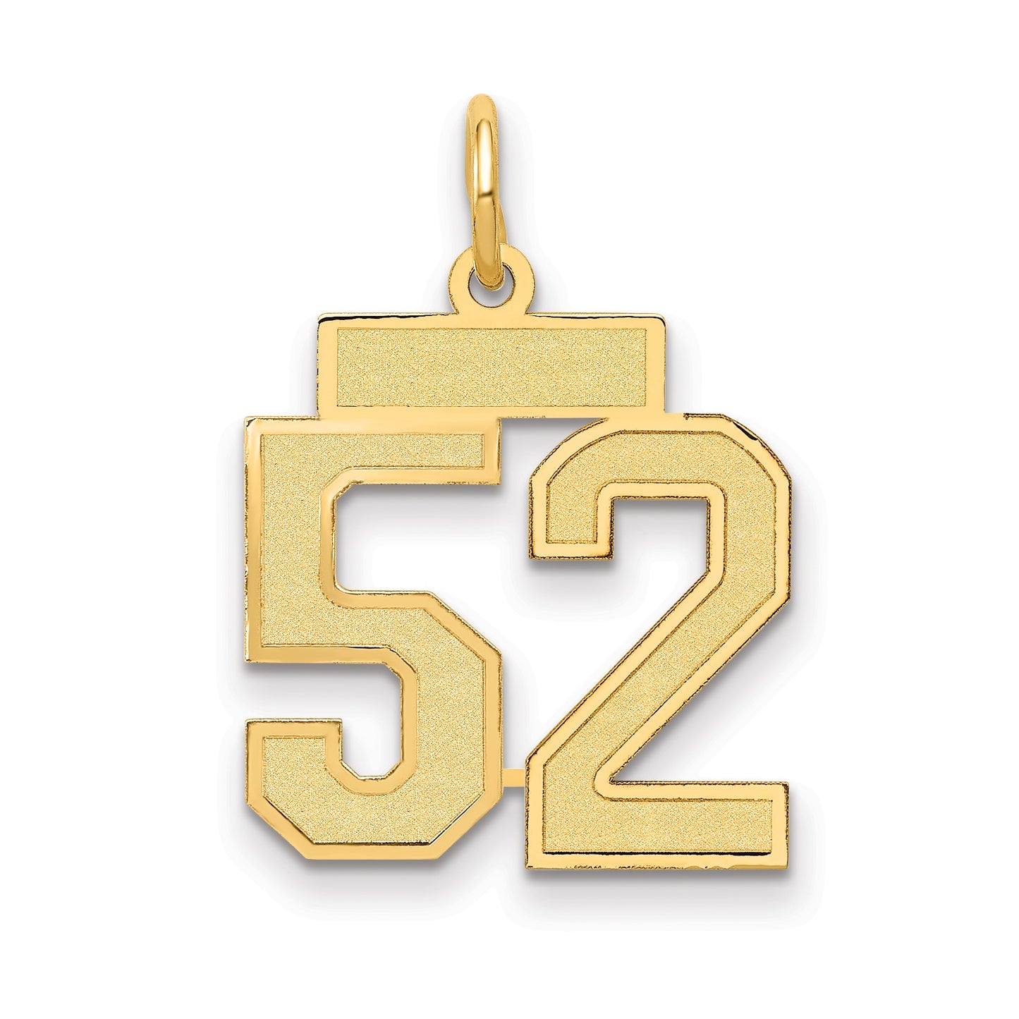 14k Small Satin Number 52 Charm