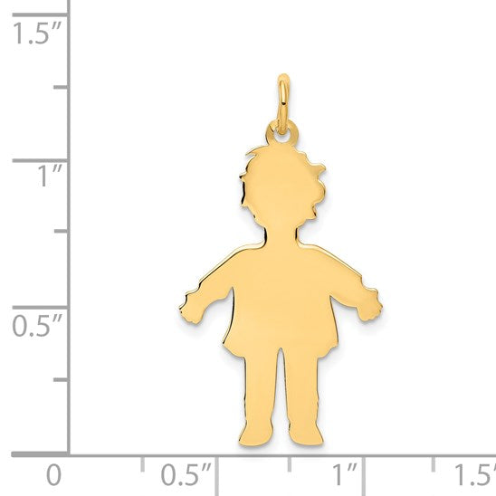 14k Plain Polished Large Boy Charm