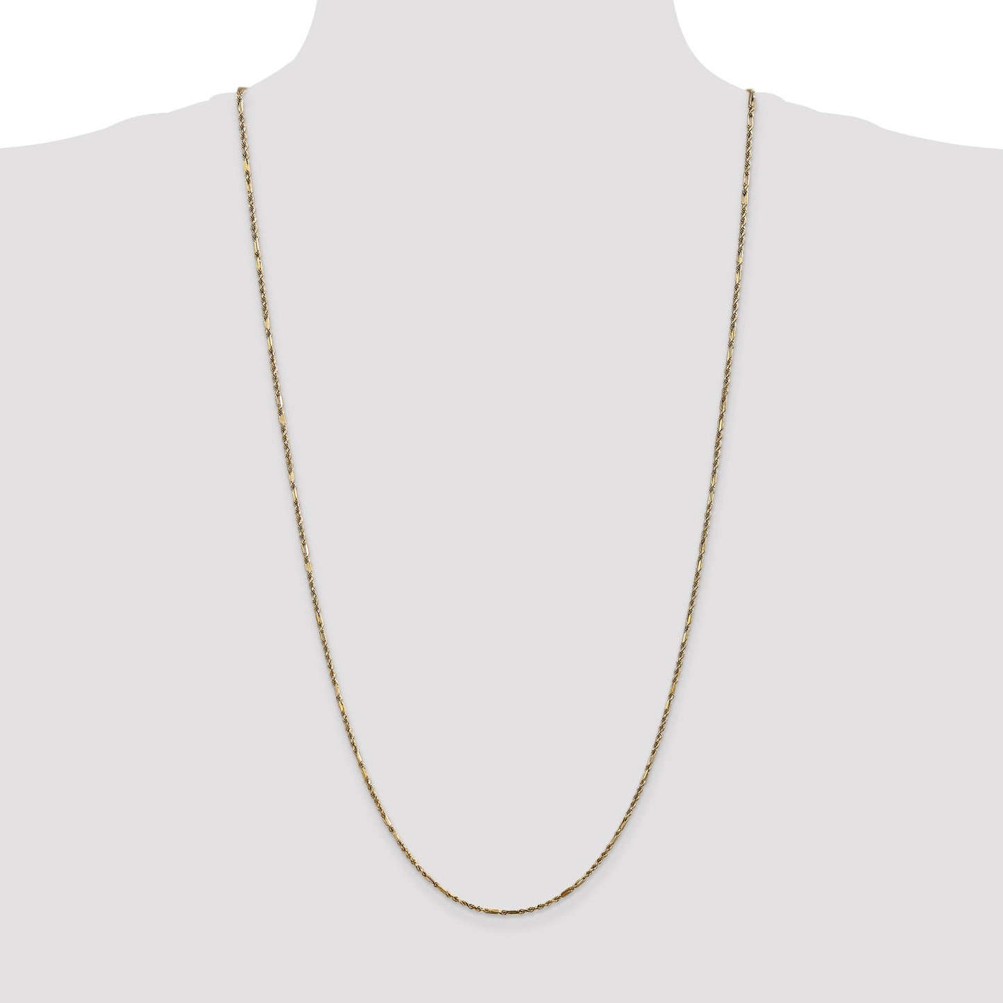 14K 30 inch 1.8mm Diamond-cut Milano Rope with Lobster Clasp Chain