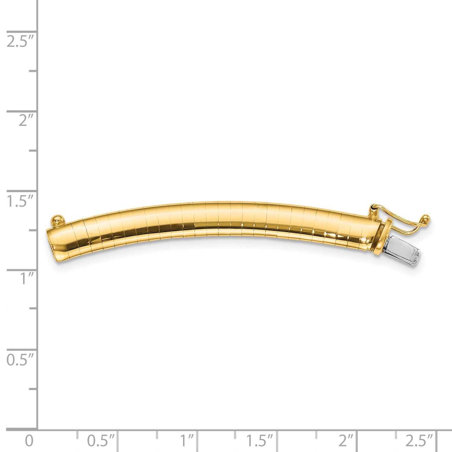 14k 6mm Lightweight Domed Omega 2 inch Extender for Necklace
