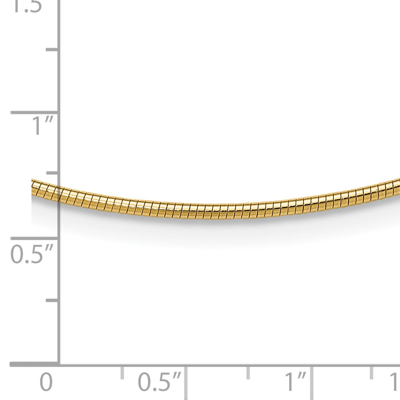 14K Polished 1.4mm 16 inch Round Omega Necklace