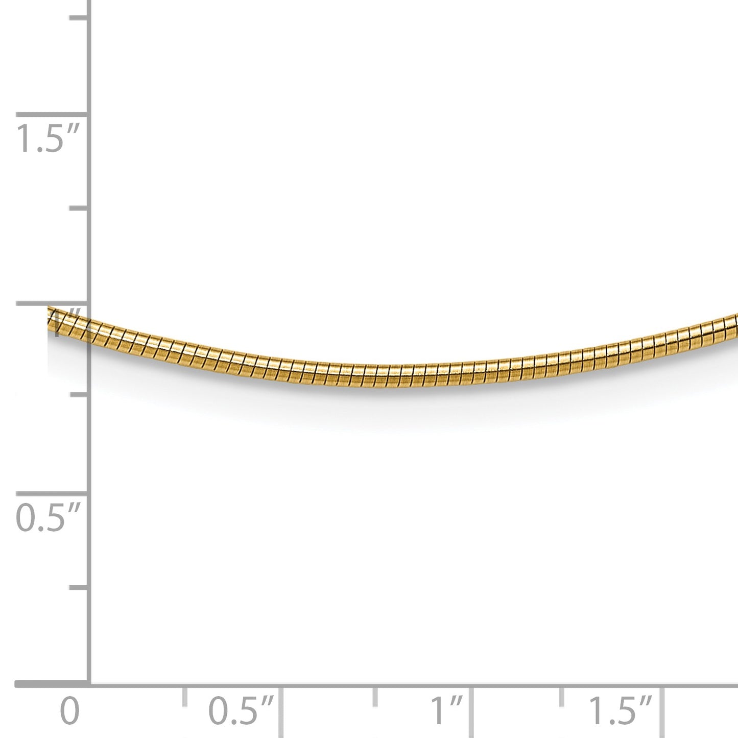 14K Polished 1.4mm 18 inch Round Omega Necklace
