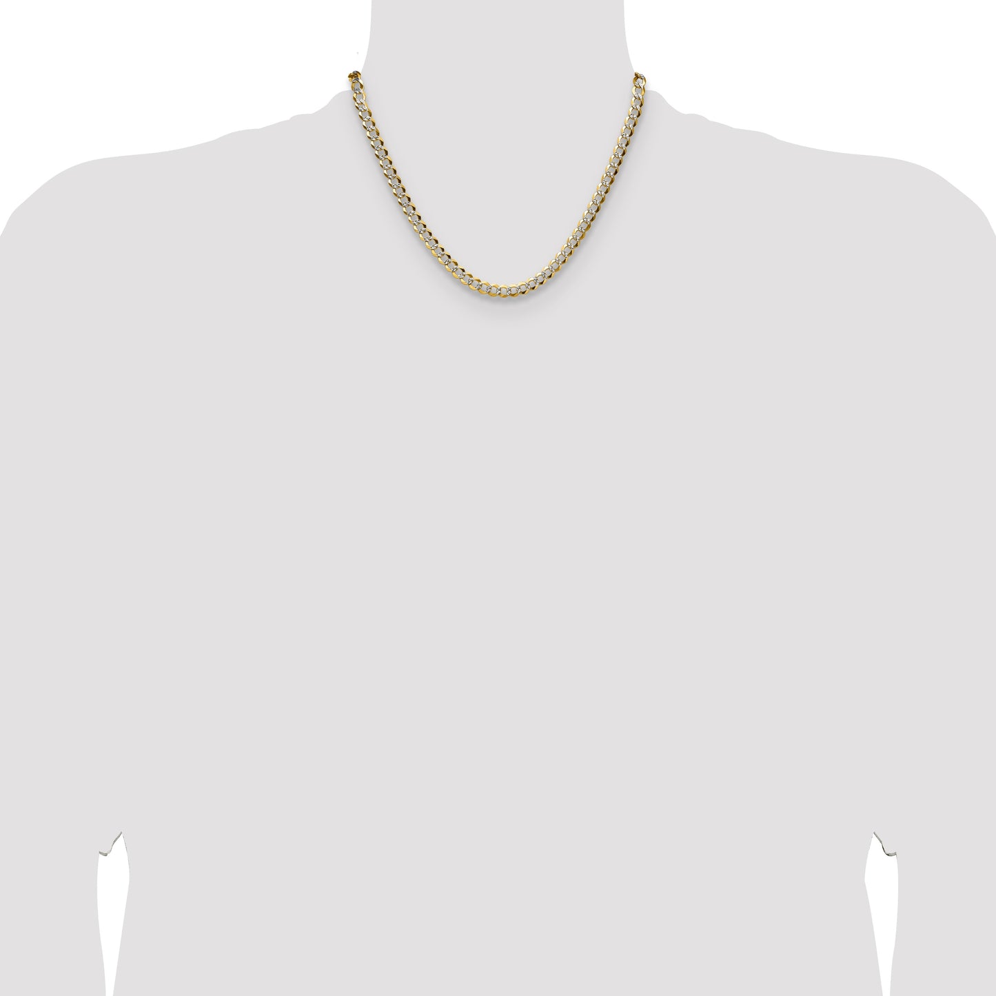 14k 5.9mm Lightweight Pav� Flat Cuban Chain