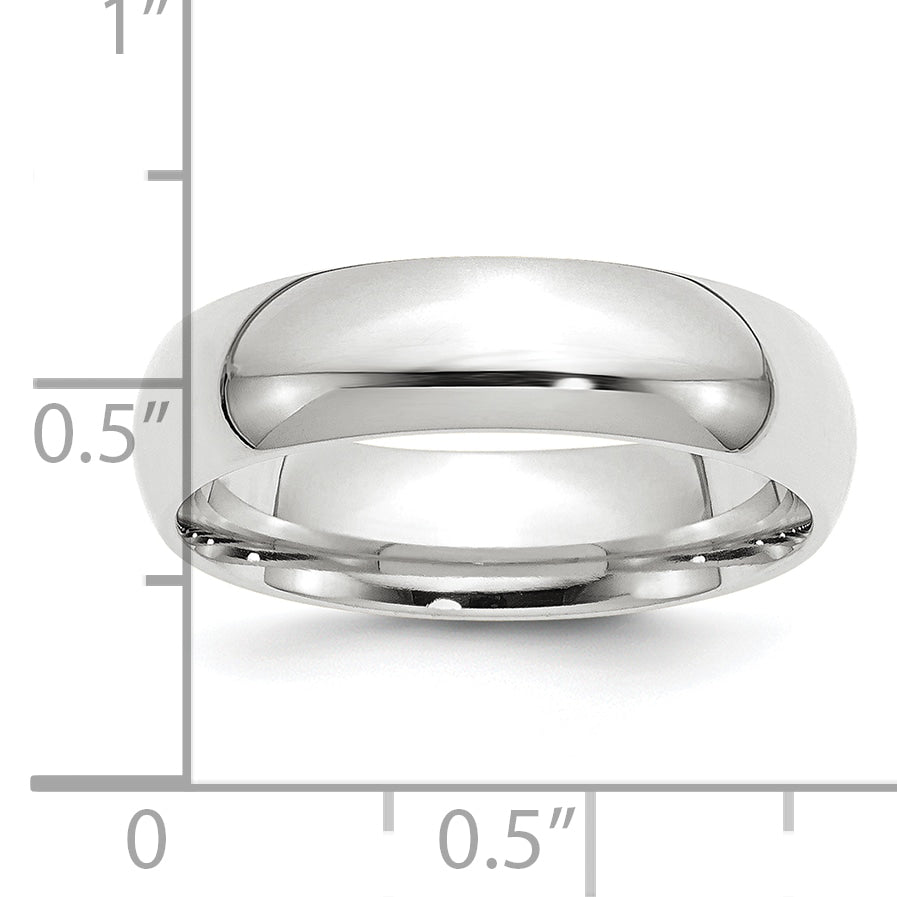 Platinum 6mm Comfort-Fit Wedding Band Size 11