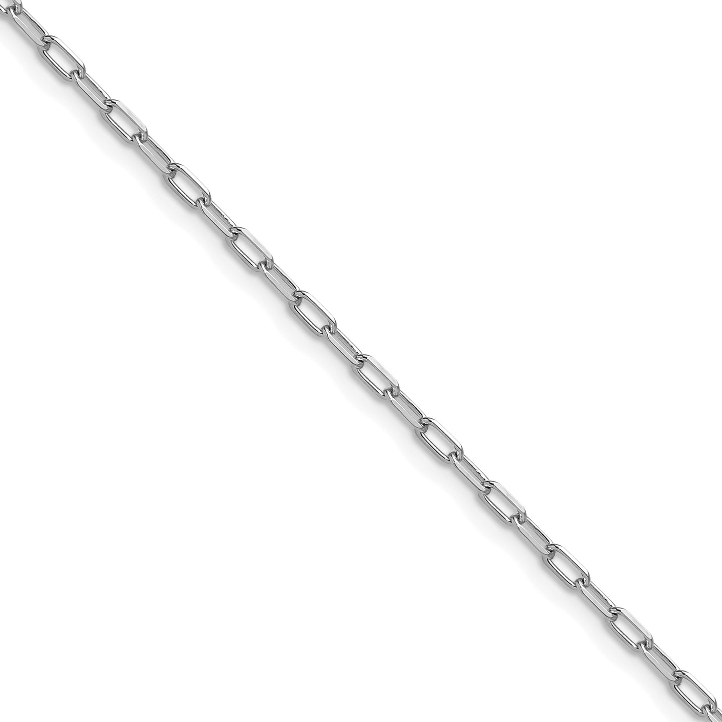 14k White Gold 2.2mm Solid Beveled D/C Paperclip Chain (100 inch Spool)
