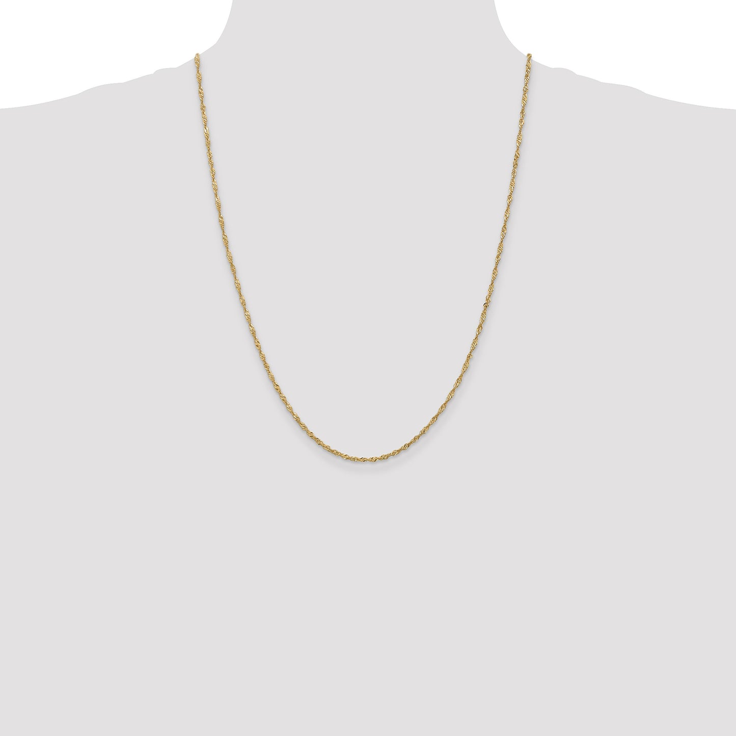 14K 24 inch 1.70mm Singapore with Lobster Clasp Chain