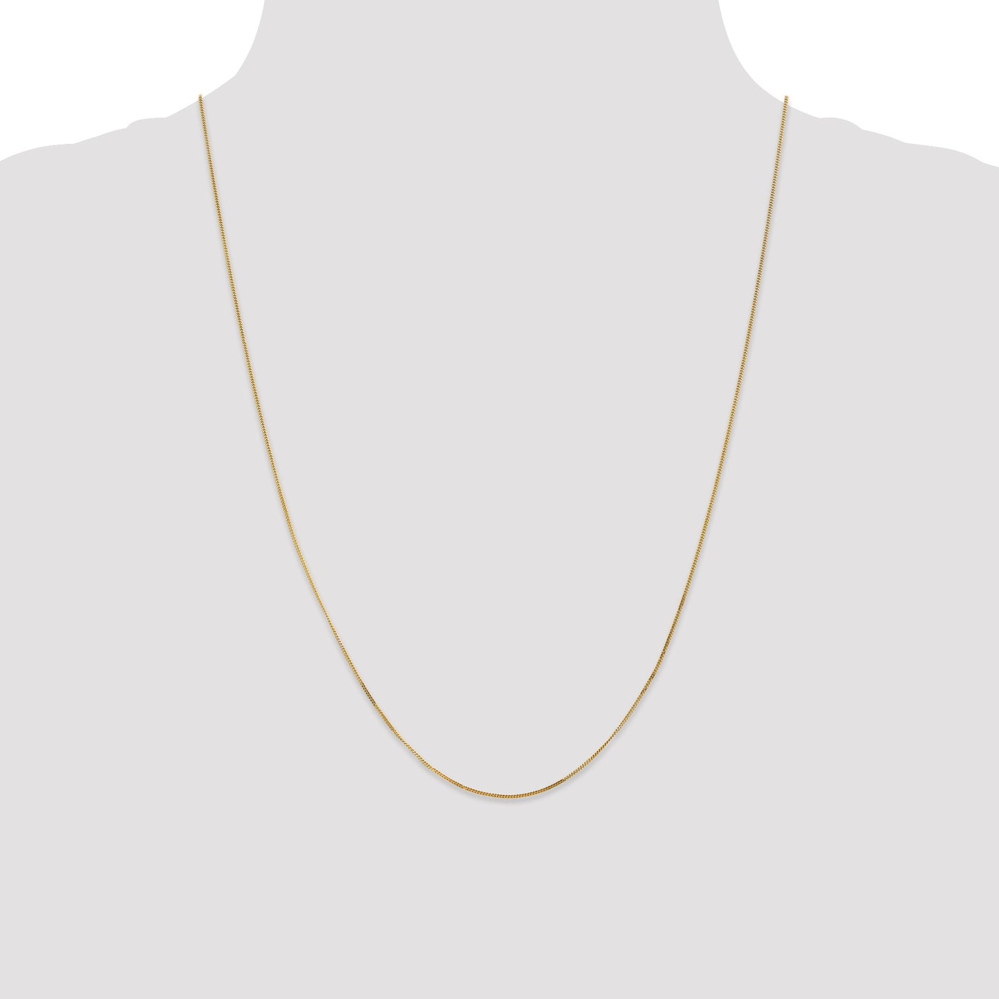 14K 24 inch .9mm Curb with Spring Ring Clasp Pendant Chain