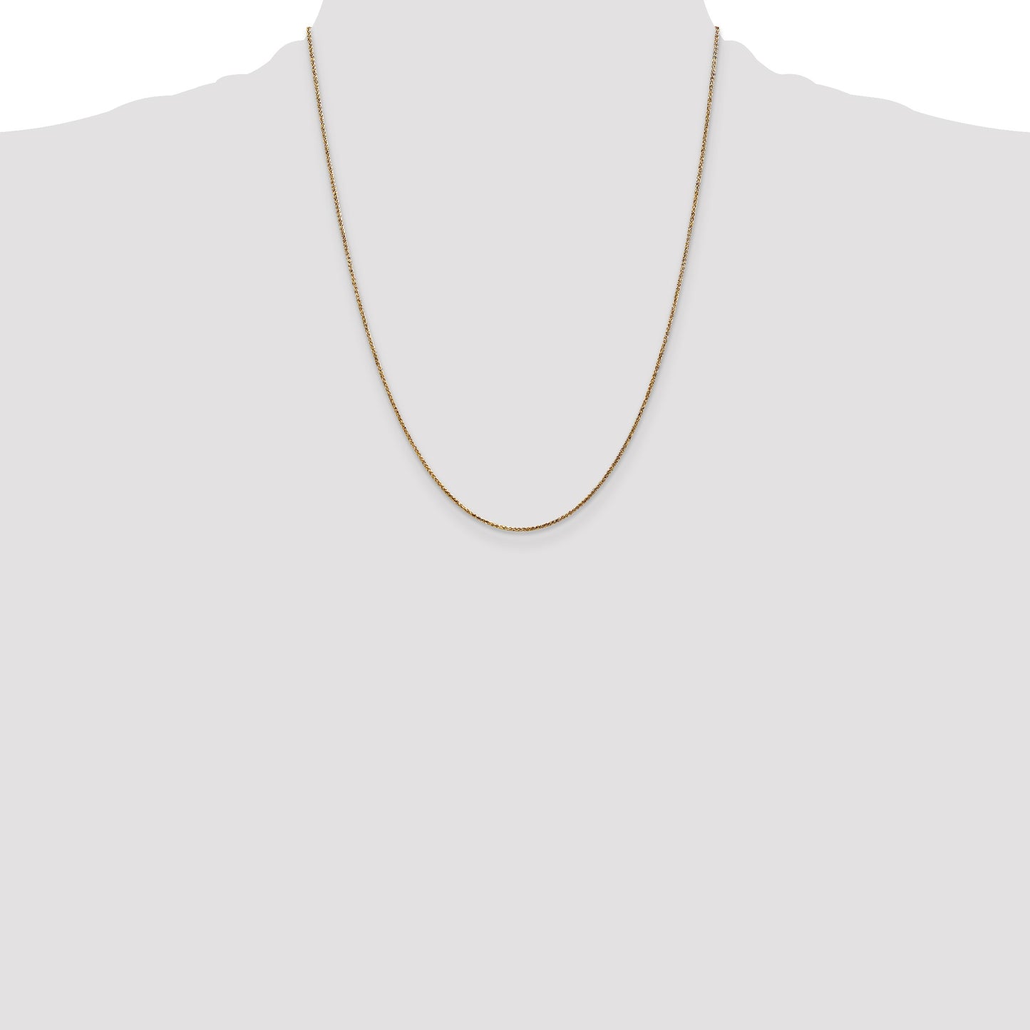 14K 22 inch 1.05mm Diamond-cut Spiga with Spring Ring Clasp Chain