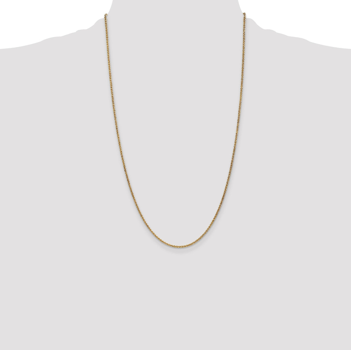 14K 26 inch 1.7mm Spiga with Lobster Clasp Chain