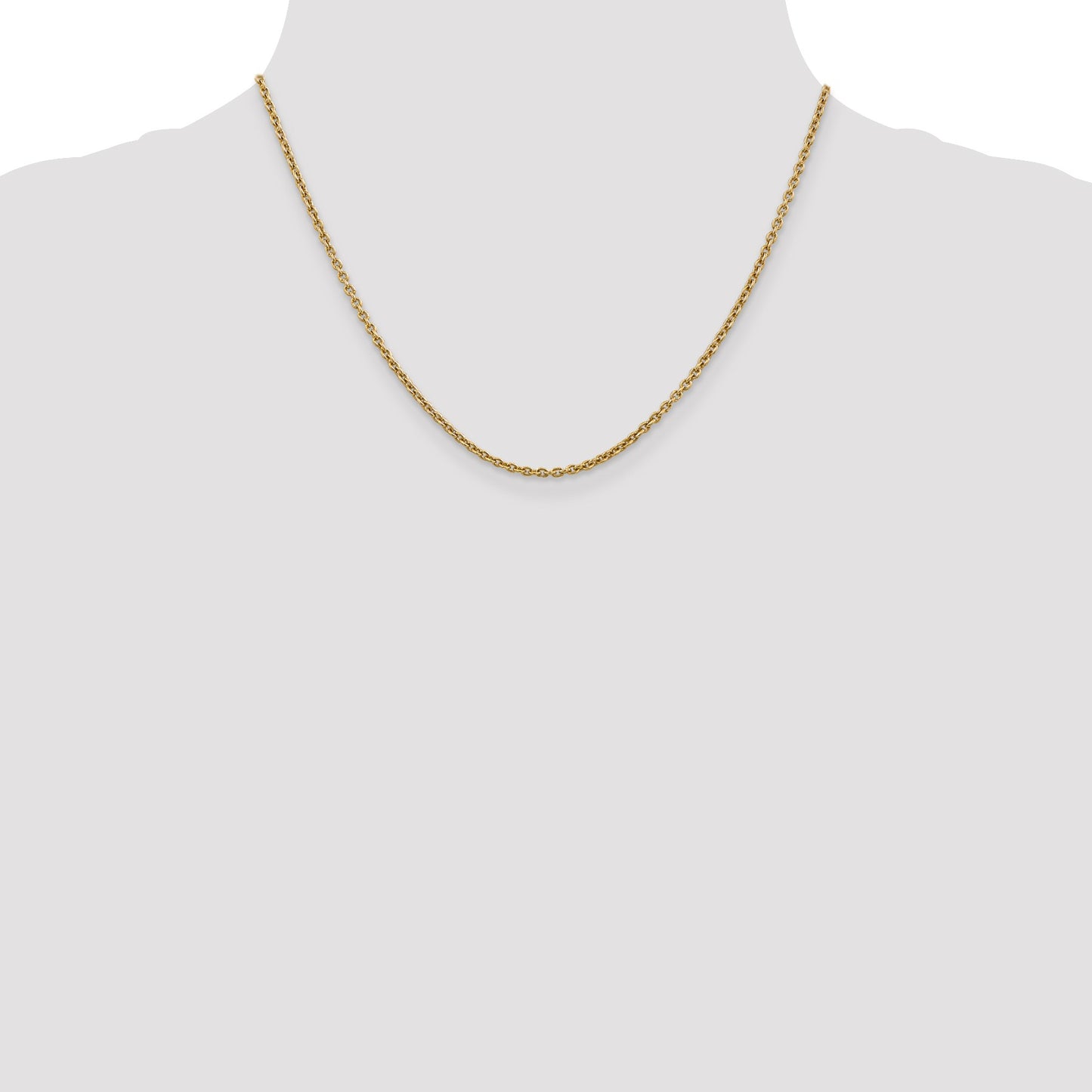 14K 18 inch 2.2mm Forzantine Cable with Lobster Clasp Chain