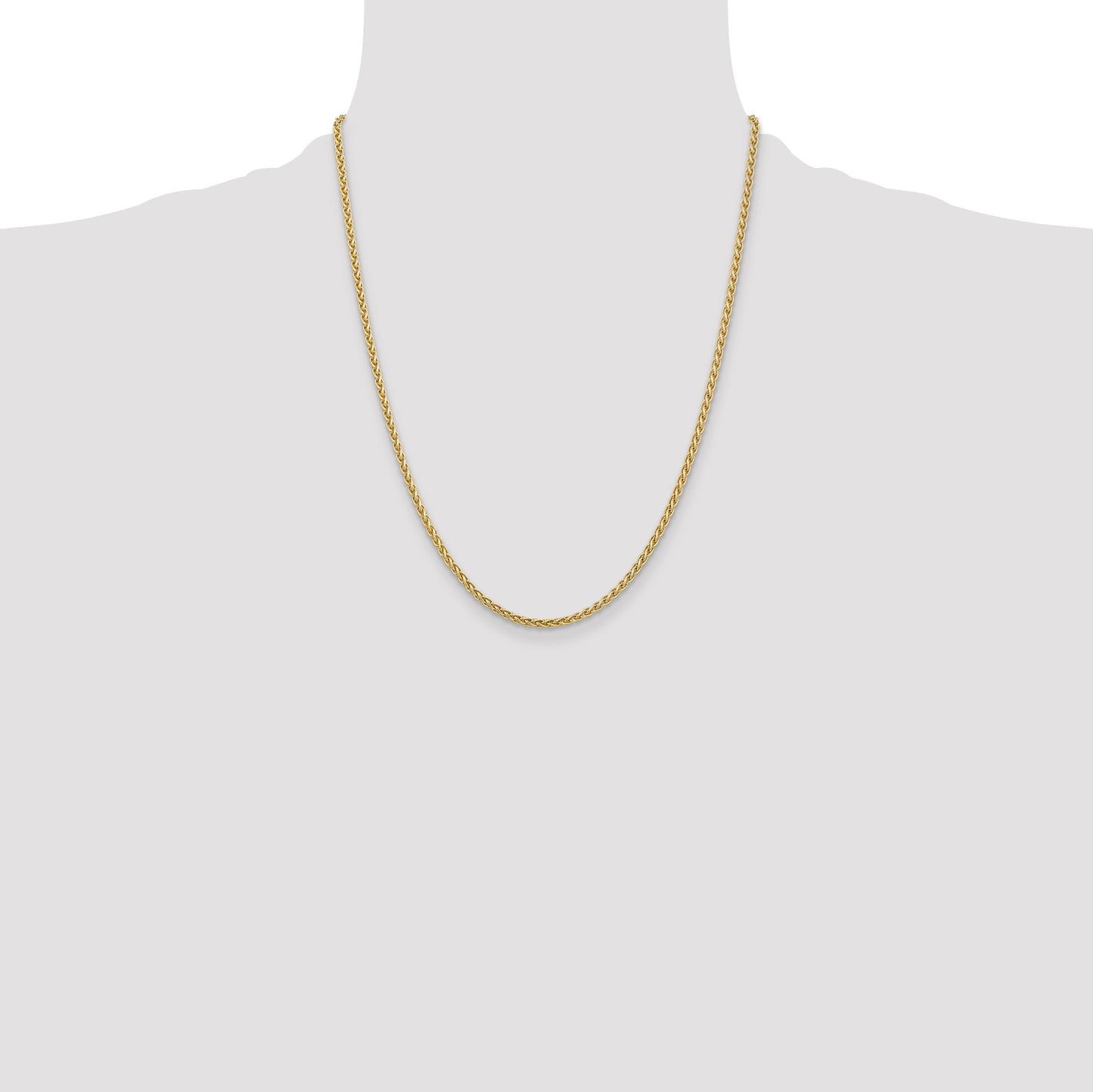 14K 22 inch 2.5mm Spiga with Lobster Clasp Chain