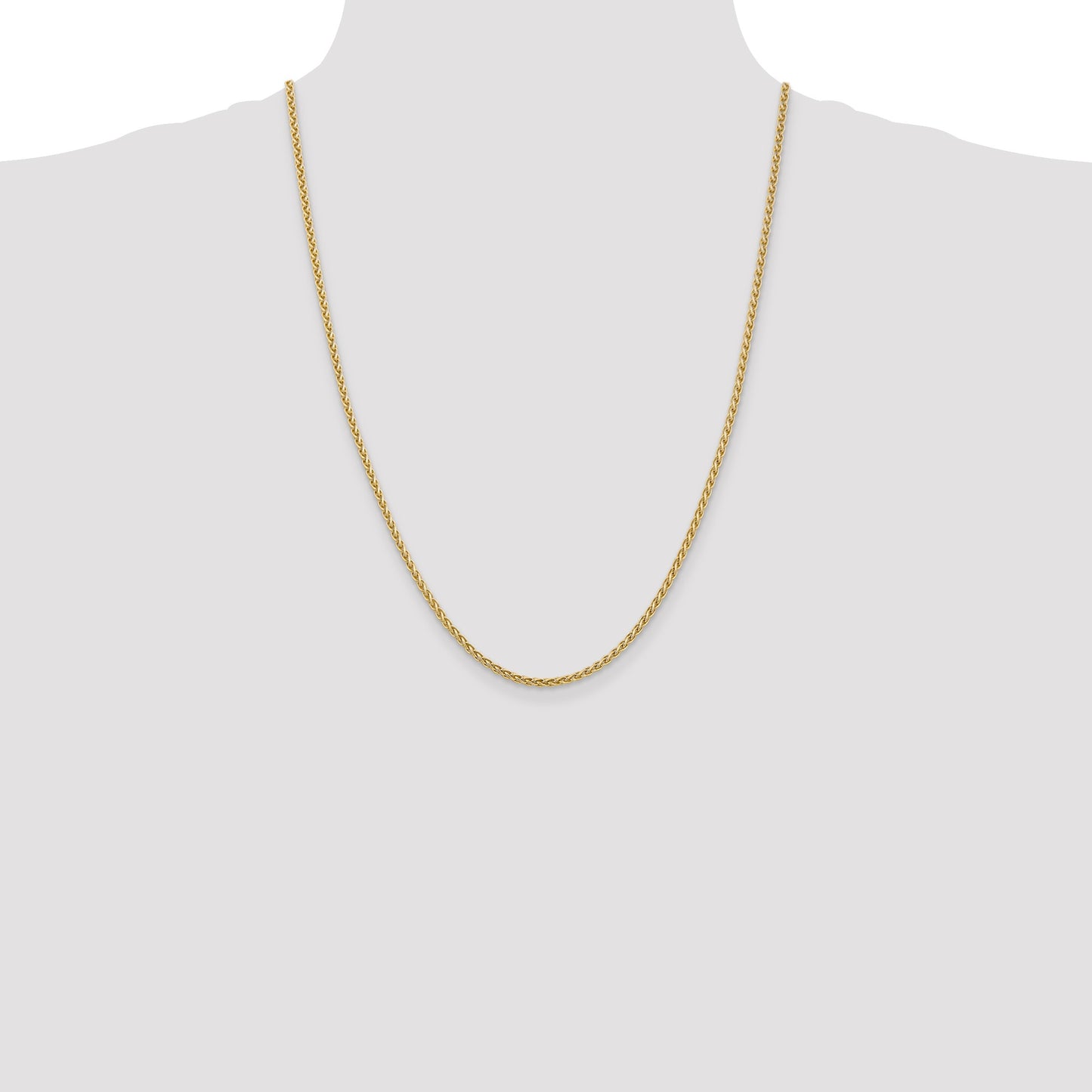 14K 24 inch 2.5mm Spiga with Lobster Clasp Chain