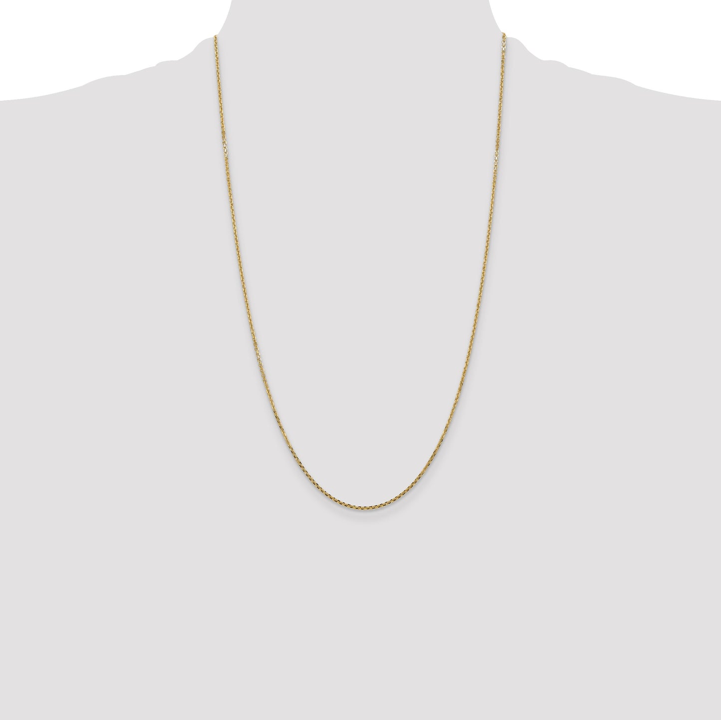 14K 26 inch 1.45mm Solid Diamond-cut Cable with Lobster Clasp Chain