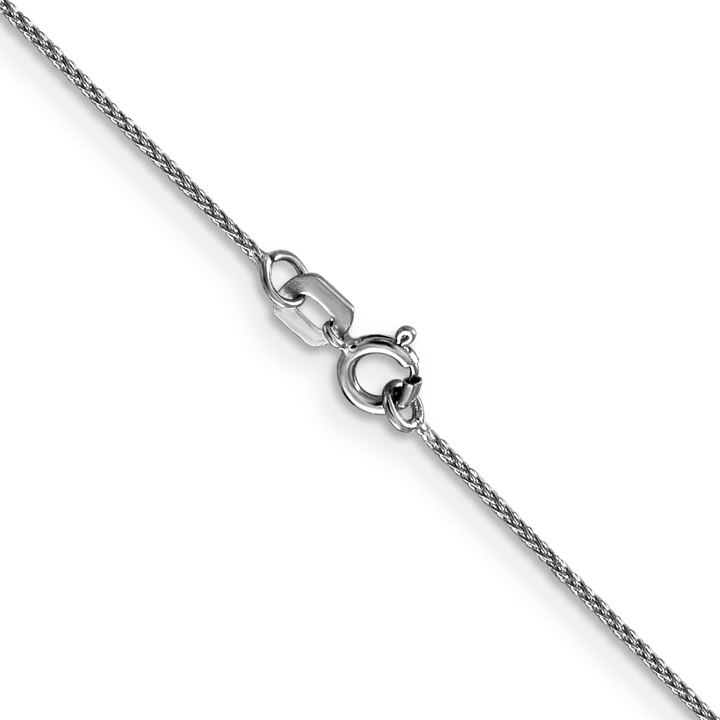 14K White Gold 24 inch .85mm Diamond-cut Spiga with Spring Ring Clasp Chain