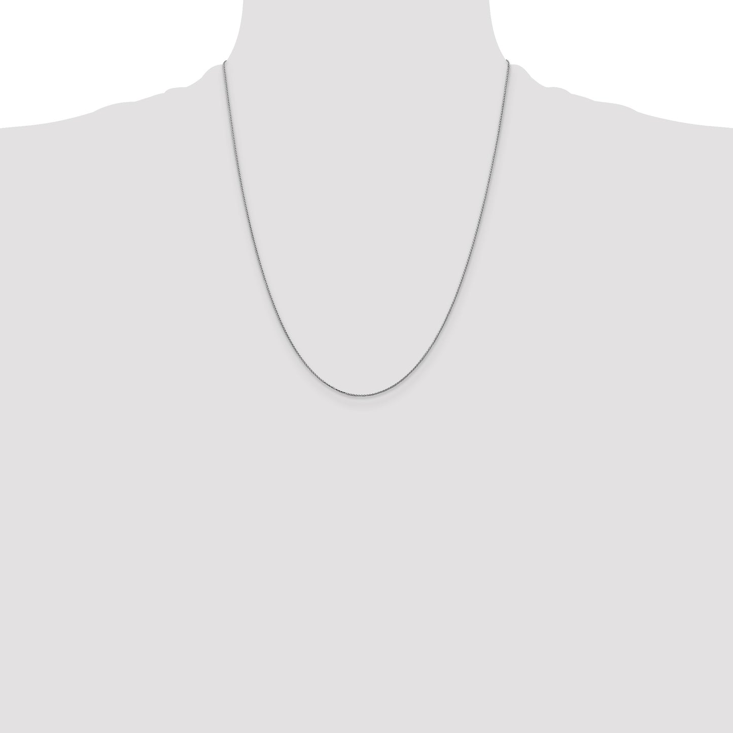14K White Gold 22 inch .85mm Diamond-cut Spiga with Spring Ring Clasp Chain