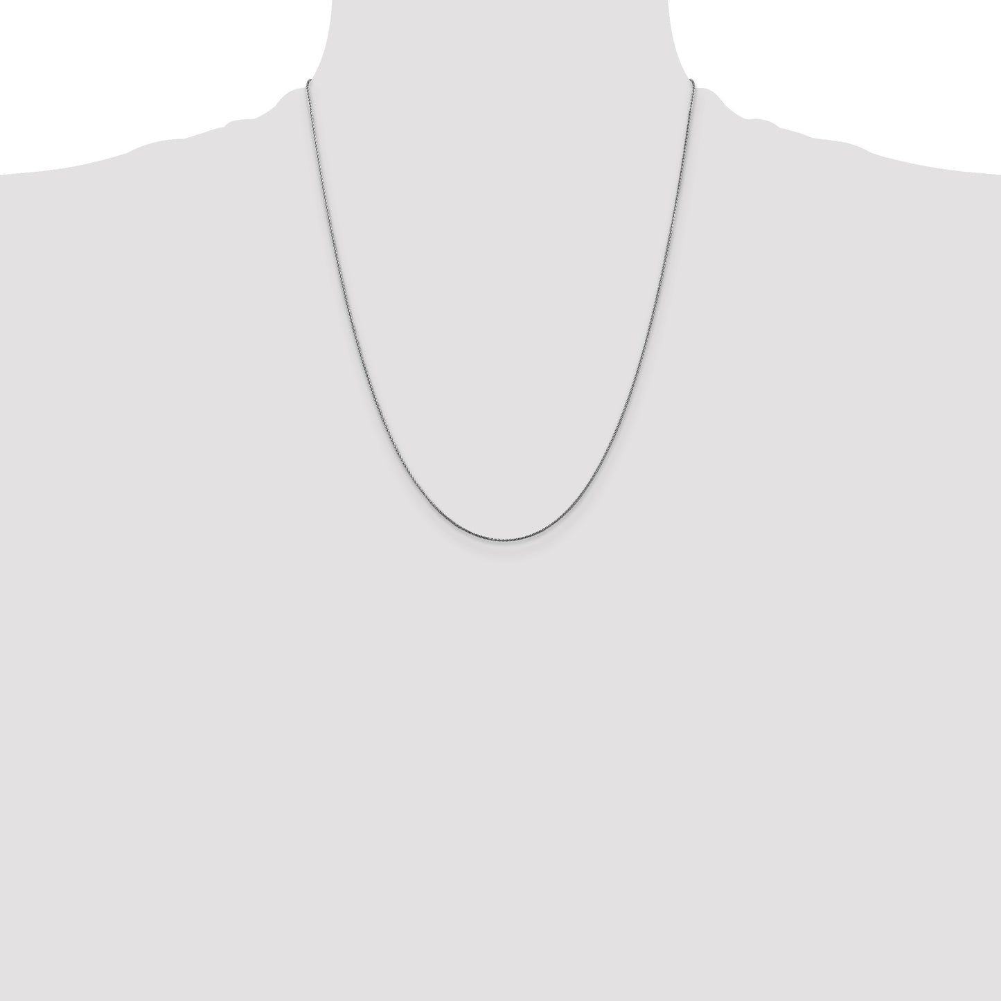14K White Gold 22 inch .85mm Diamond-cut Spiga with Lobster Clasp Chain