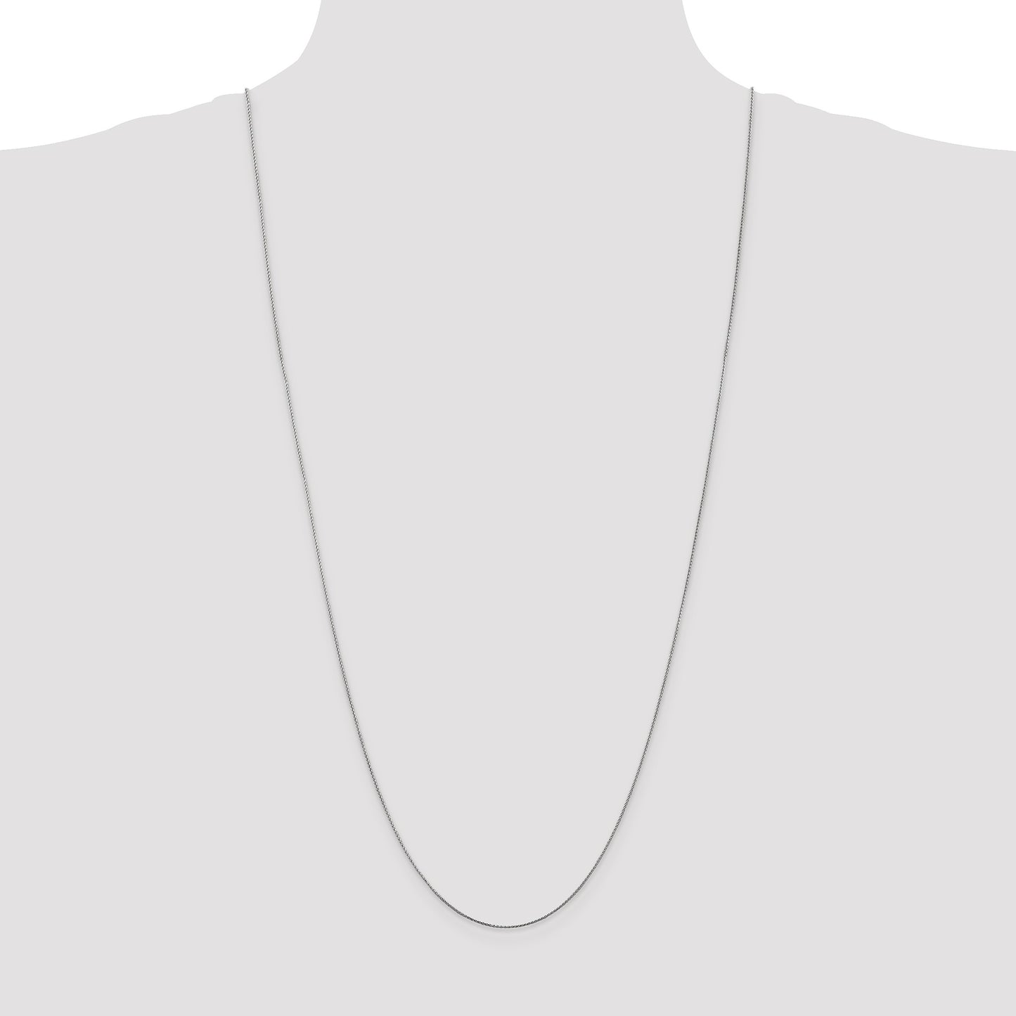 14K White Gold 30 inch .85mm Diamond-cut Spiga with Lobster Clasp Chain