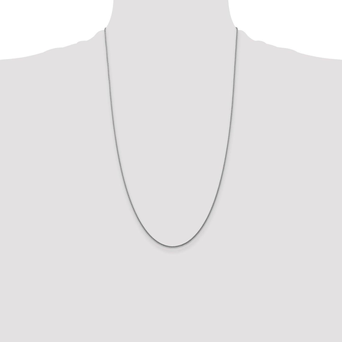14K White Gold 26 inch 1.05mm Diamond-cut Spiga with Lobster Clasp Chain