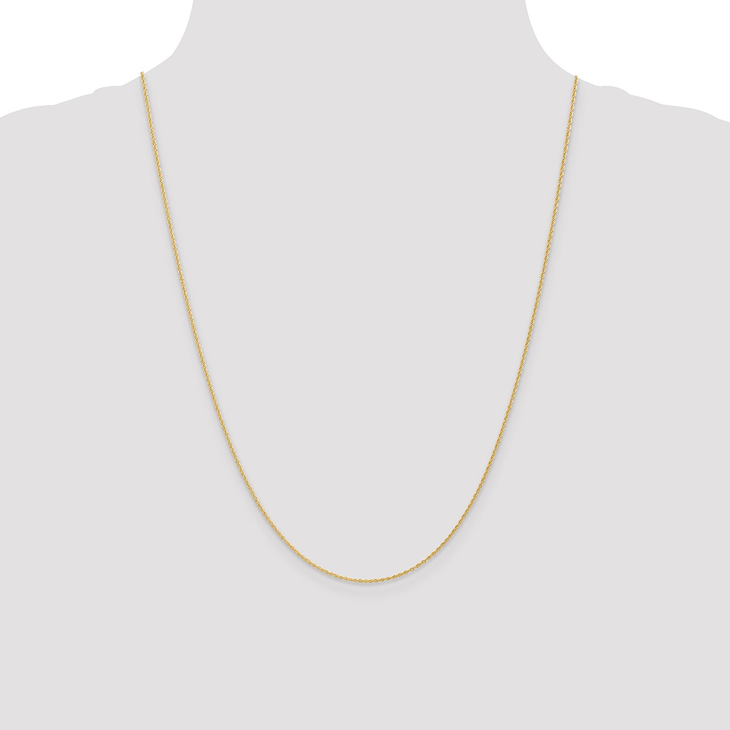 14K 24 inch 1.1mm Baby Rope with Spring Ring Clasp Chain