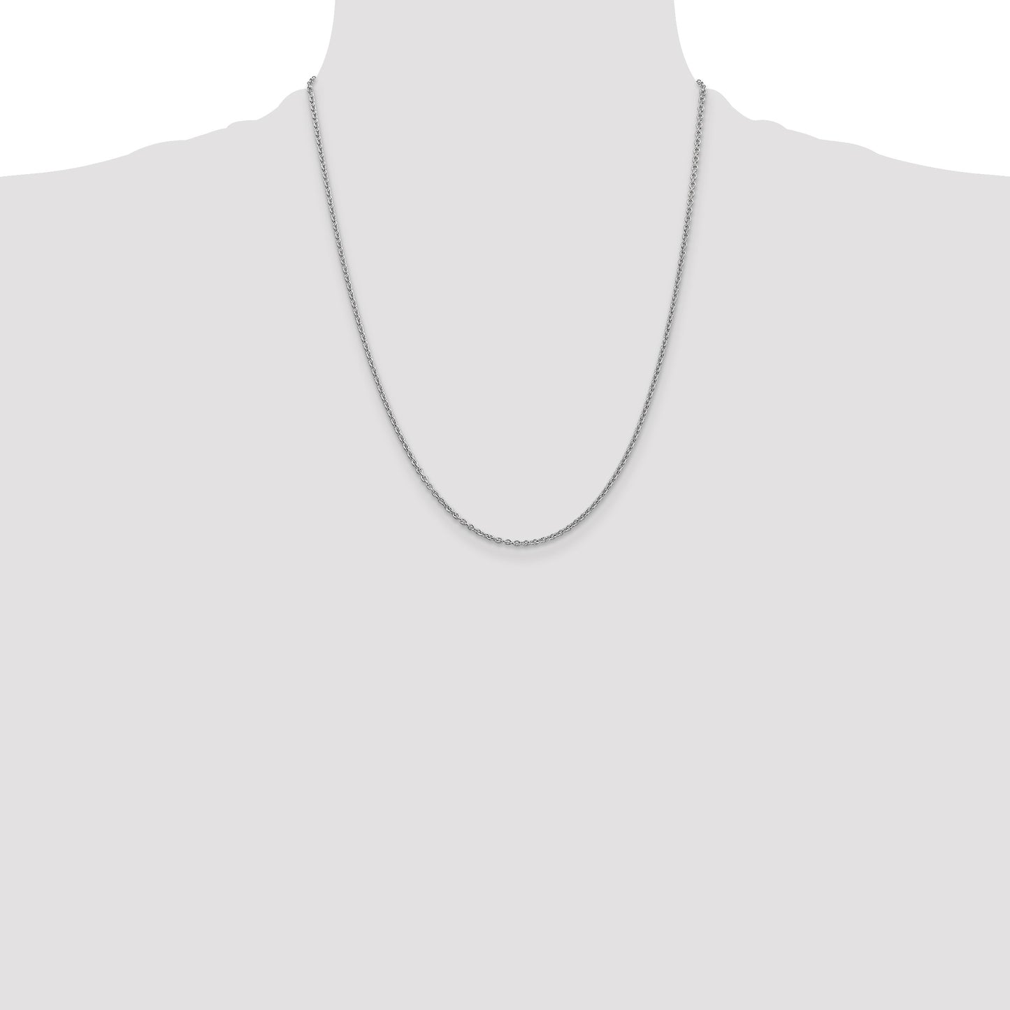 14K White Gold 22 inch 1.8mm Forzantine Cable with Lobster Clasp Chain