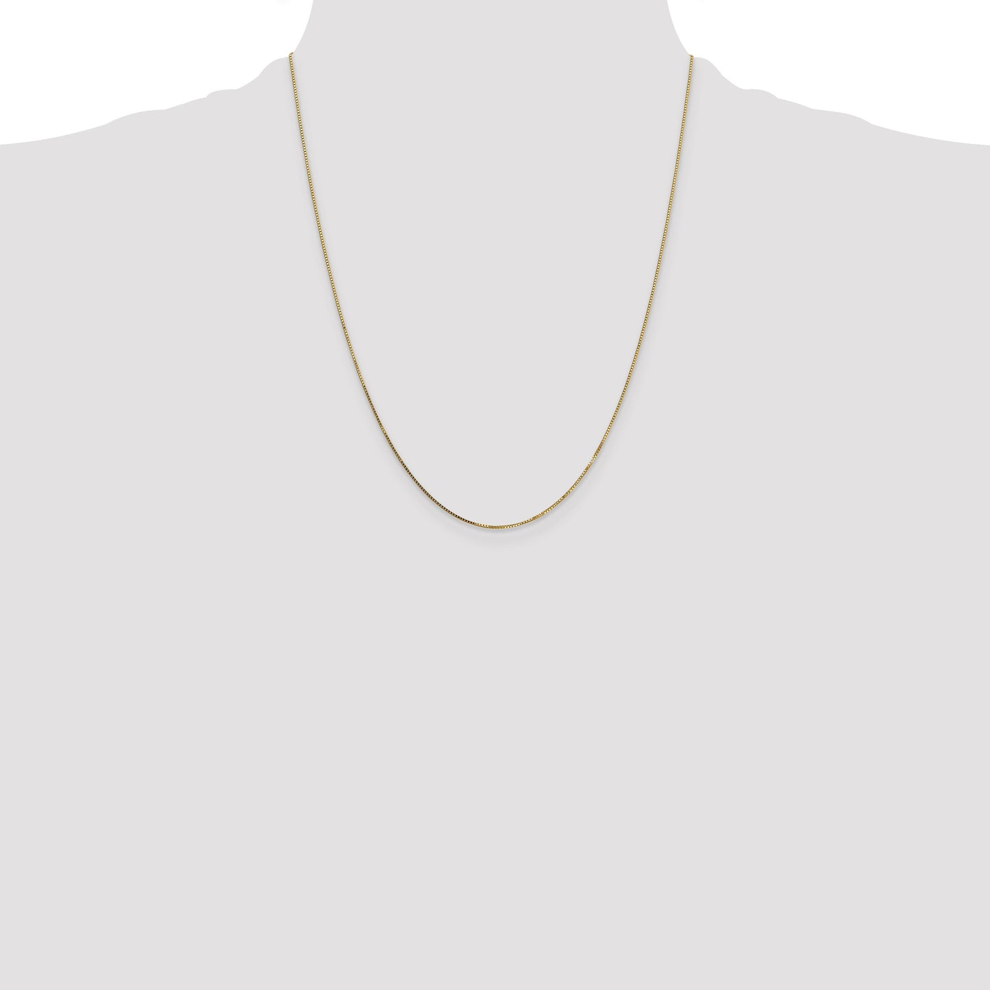 14K 22 inch .7mm Box with Spring Ring Clasp Chain