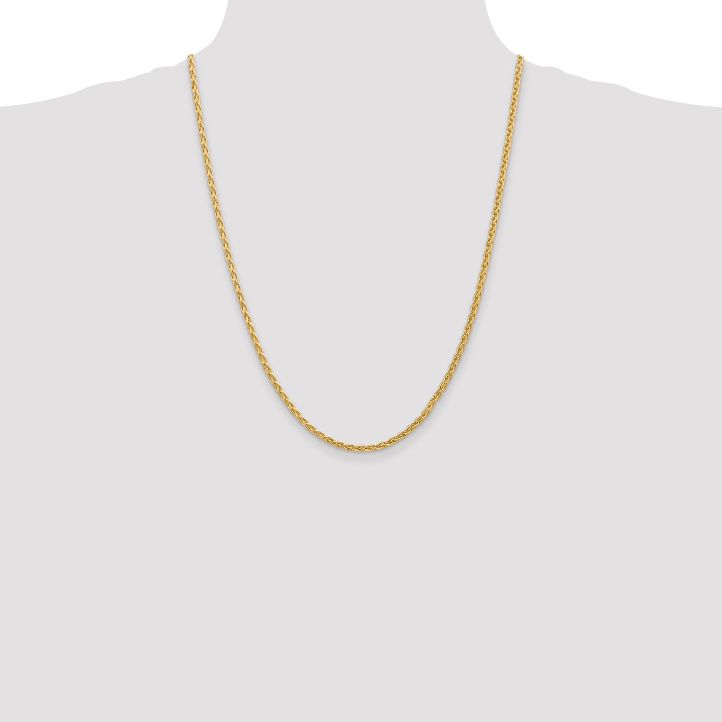 14k 24 inch 3mm Parisian Wheat with Lobster Clasp Chain