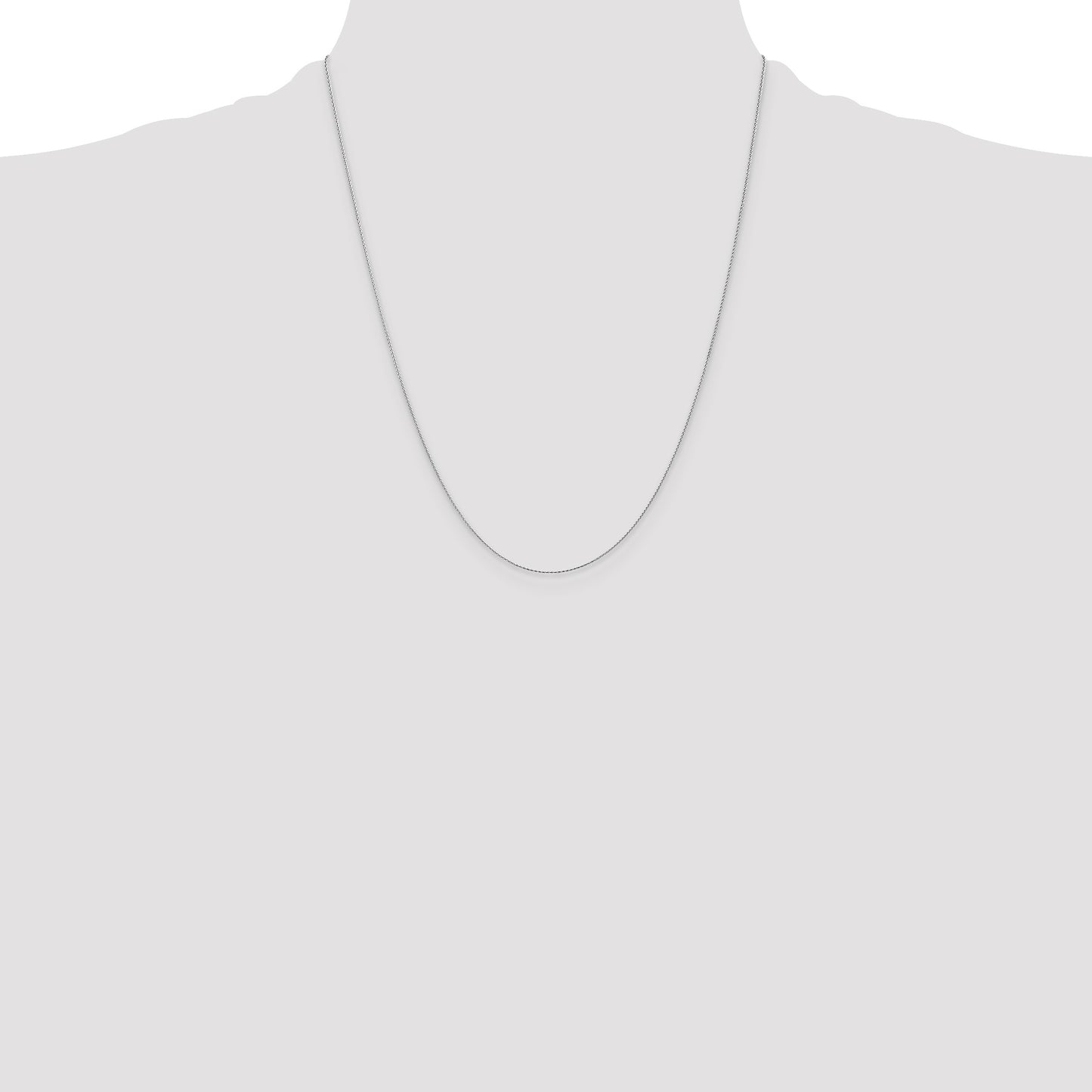 14K White Gold 22 inch .8mm Diamond-cut Parisian Wheat with Lobster Clasp Chain