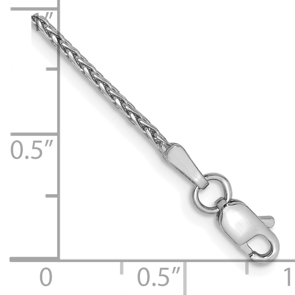 14K White Gold 9 inch 1.5mm Diamond-cut Parisian Wheat with Lobster Clasp Anklet