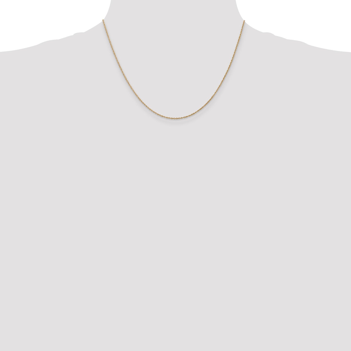14K 20 inch .8mm Light Baby Rope with Spring Ring Clasp Chain
