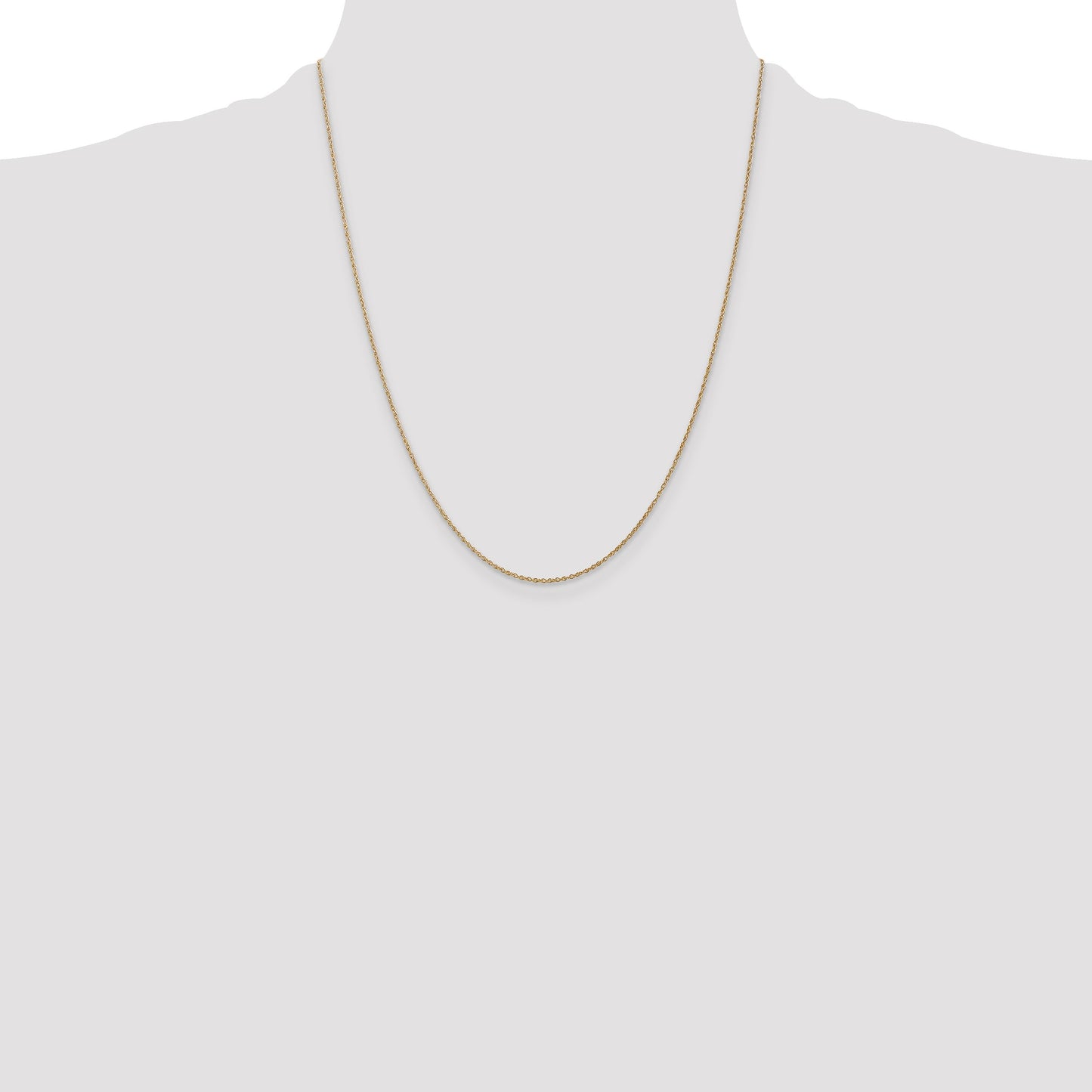 14K 22 inch .8mm Light Baby Rope with Spring Ring Clasp Chain