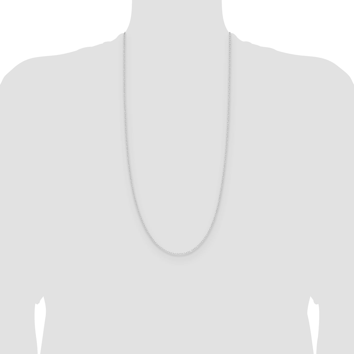 14k White Gold .8mm D/C Forzantine Cable Chain