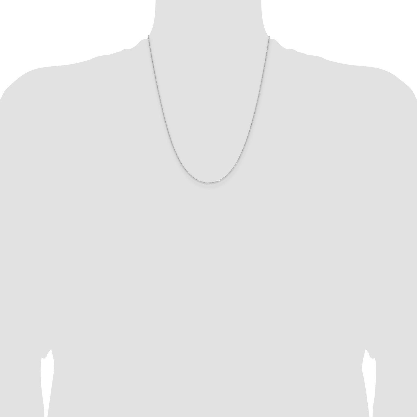 14k White Gold 1.0mm D/C Forzantine Cable Chain