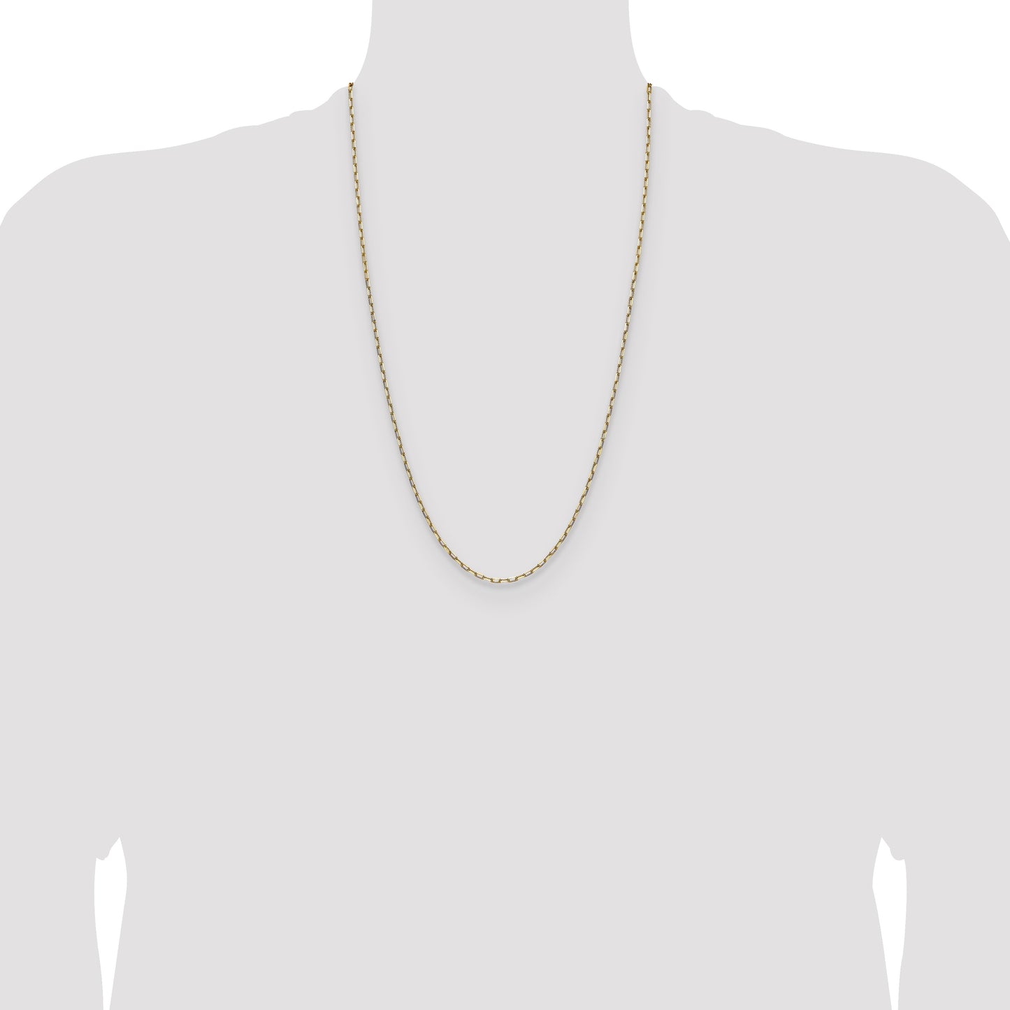14k 2.1mm Solid Beveled Paperclip Chain
