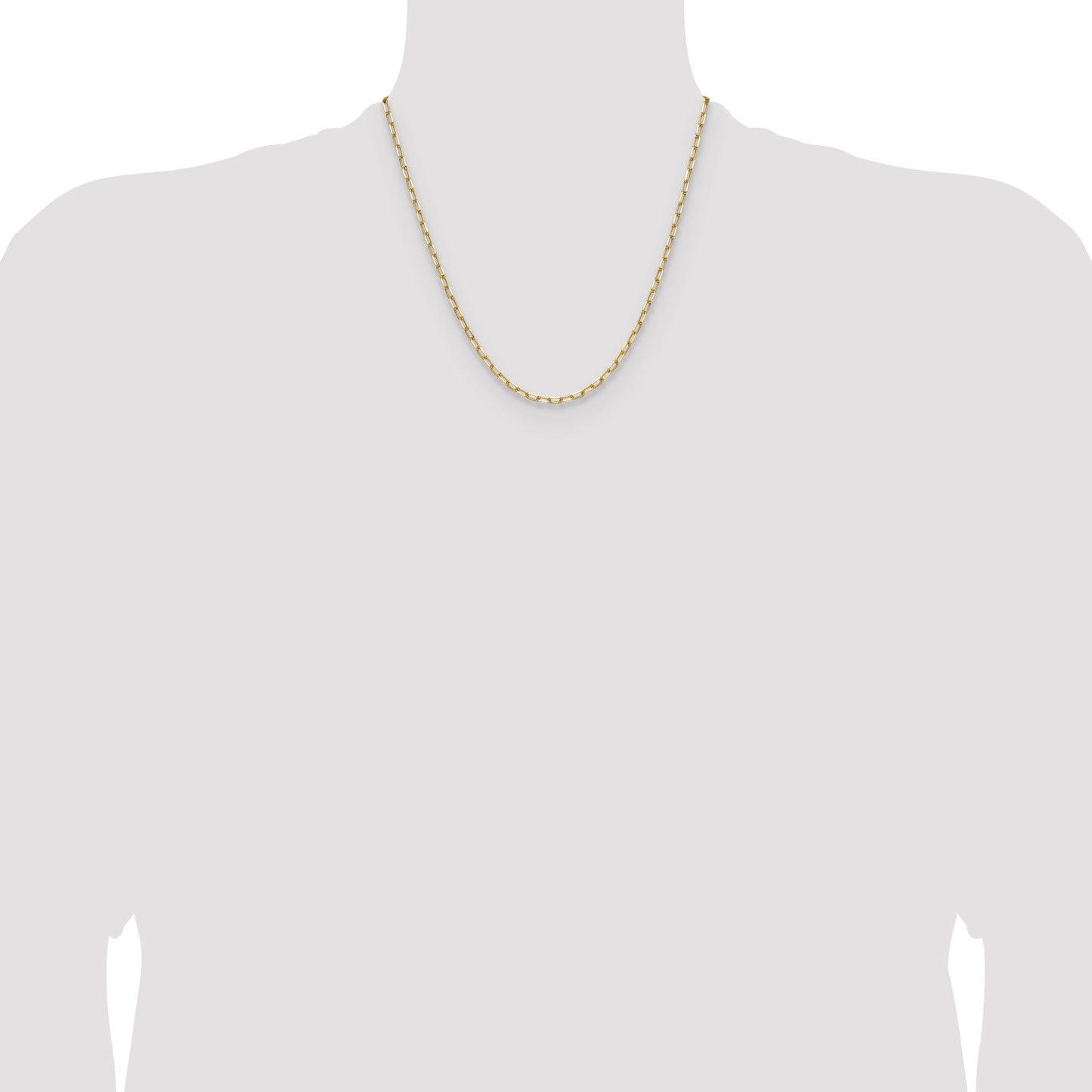 14k 3.0mm Solid Beveled Paperclip Chain
