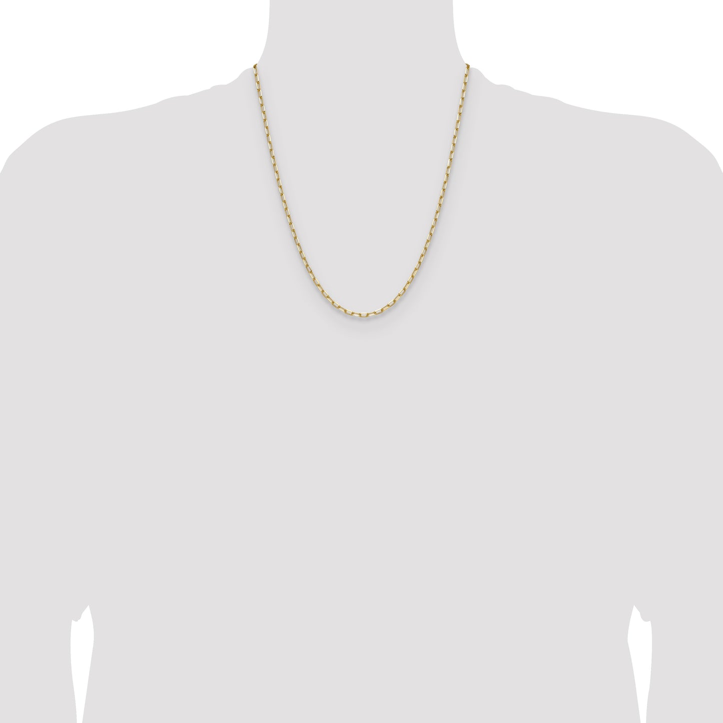 14k 3.0mm Solid Beveled Paperclip Chain