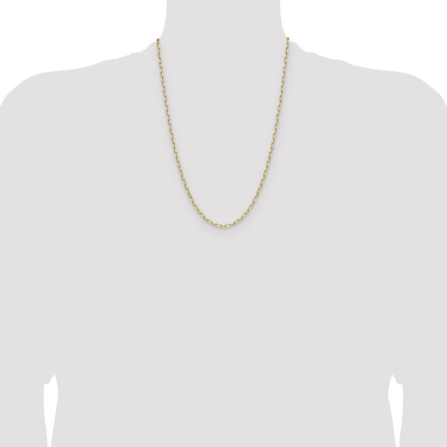 14k 3.0mm Solid Beveled Paperclip Chain