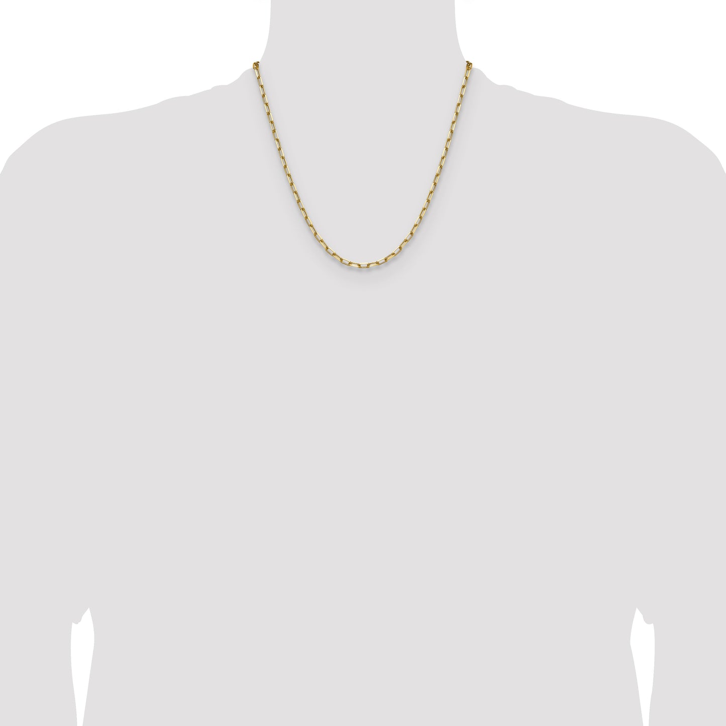 14k 3.5mm Solid Beveled Paperclip Chain