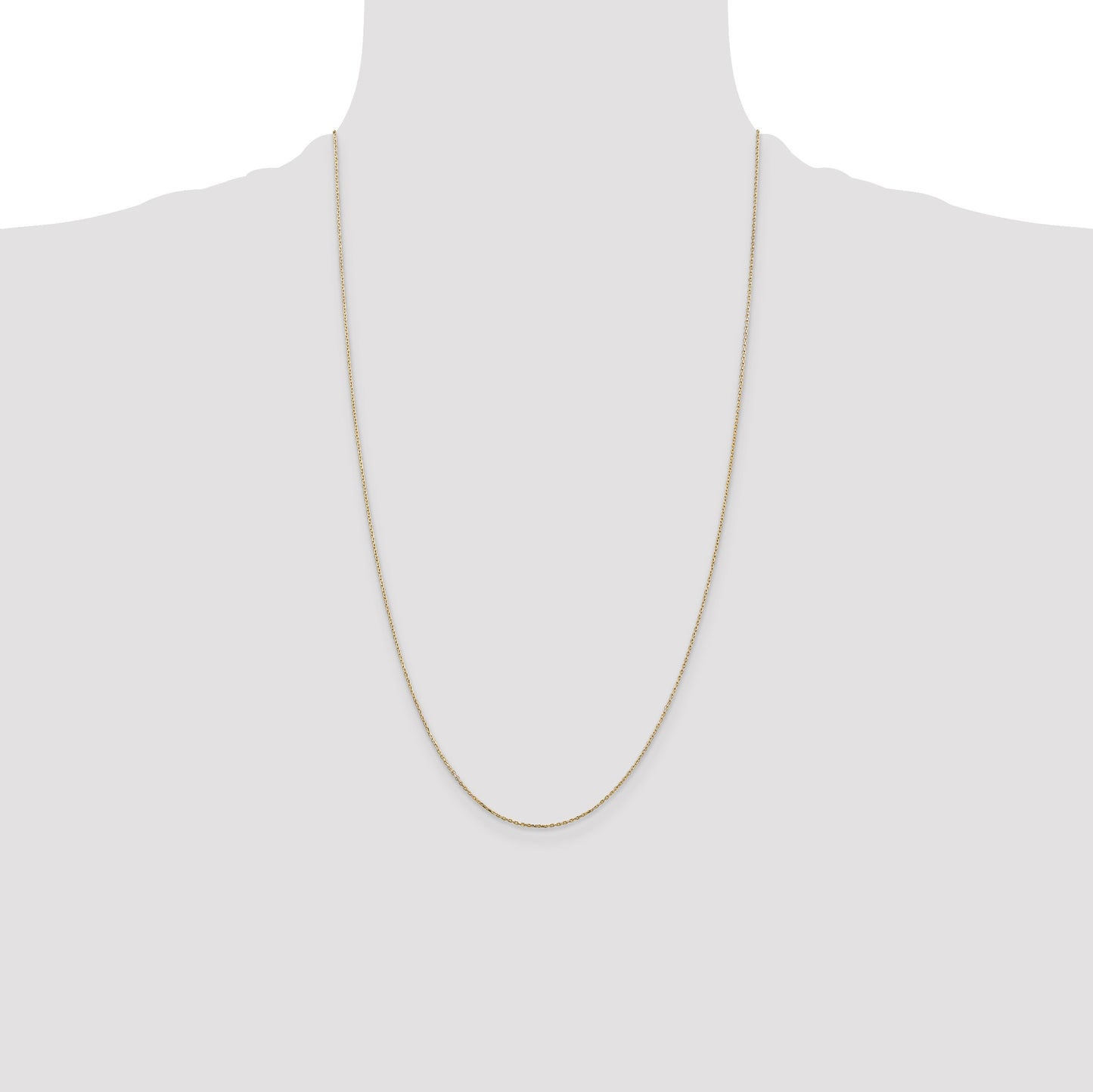 14K 26 inch .8mm Diamond-cut Cable with Lobster Clasp Chain