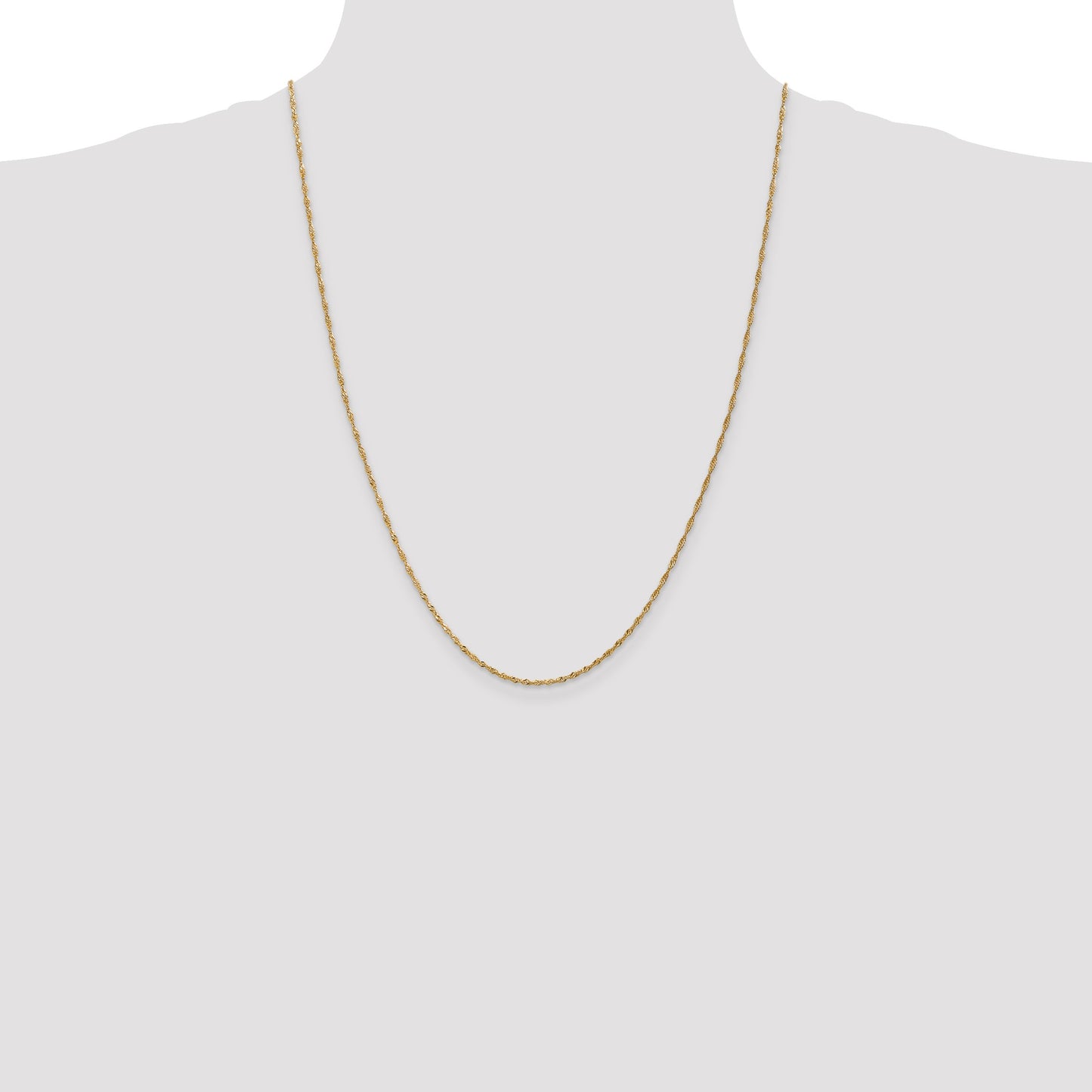 14K 24 inch 1.40mm Singapore with Spring Ring Clasp Chain