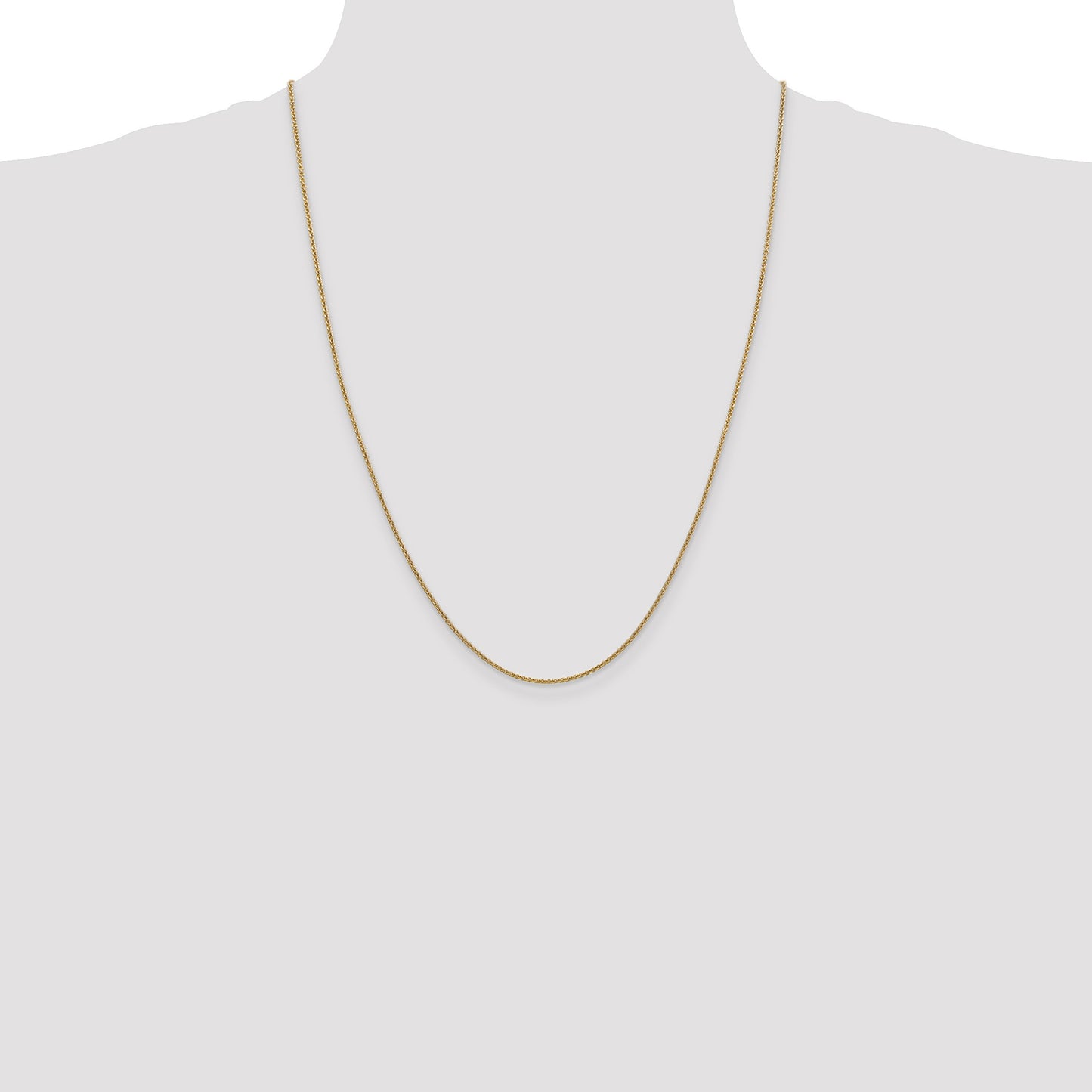 14K 24 inch 1.4mm Round Open Link Cable with Lobster Clasp Chain