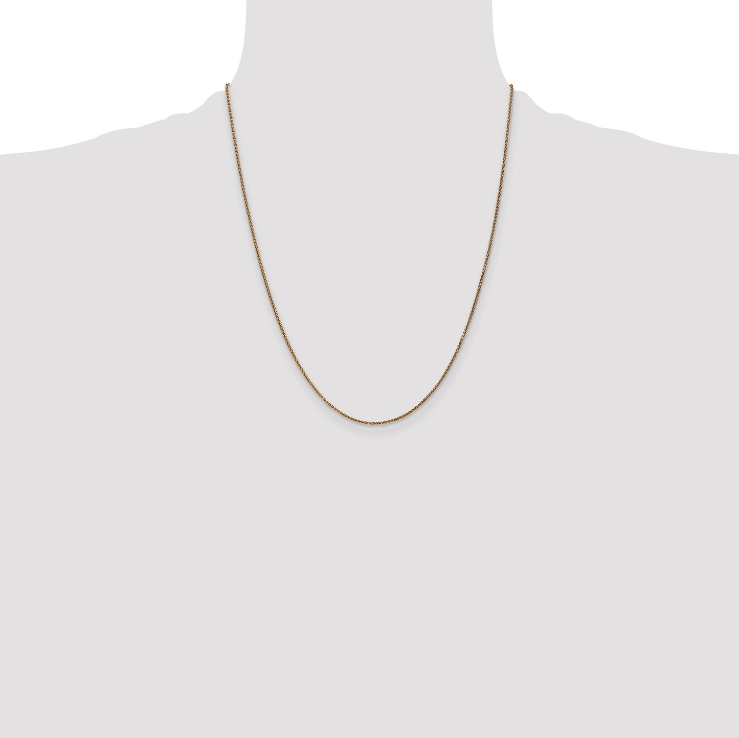 14K 22 inch 1.25mm Diamond-cut Spiga with Lobster Clasp Chain