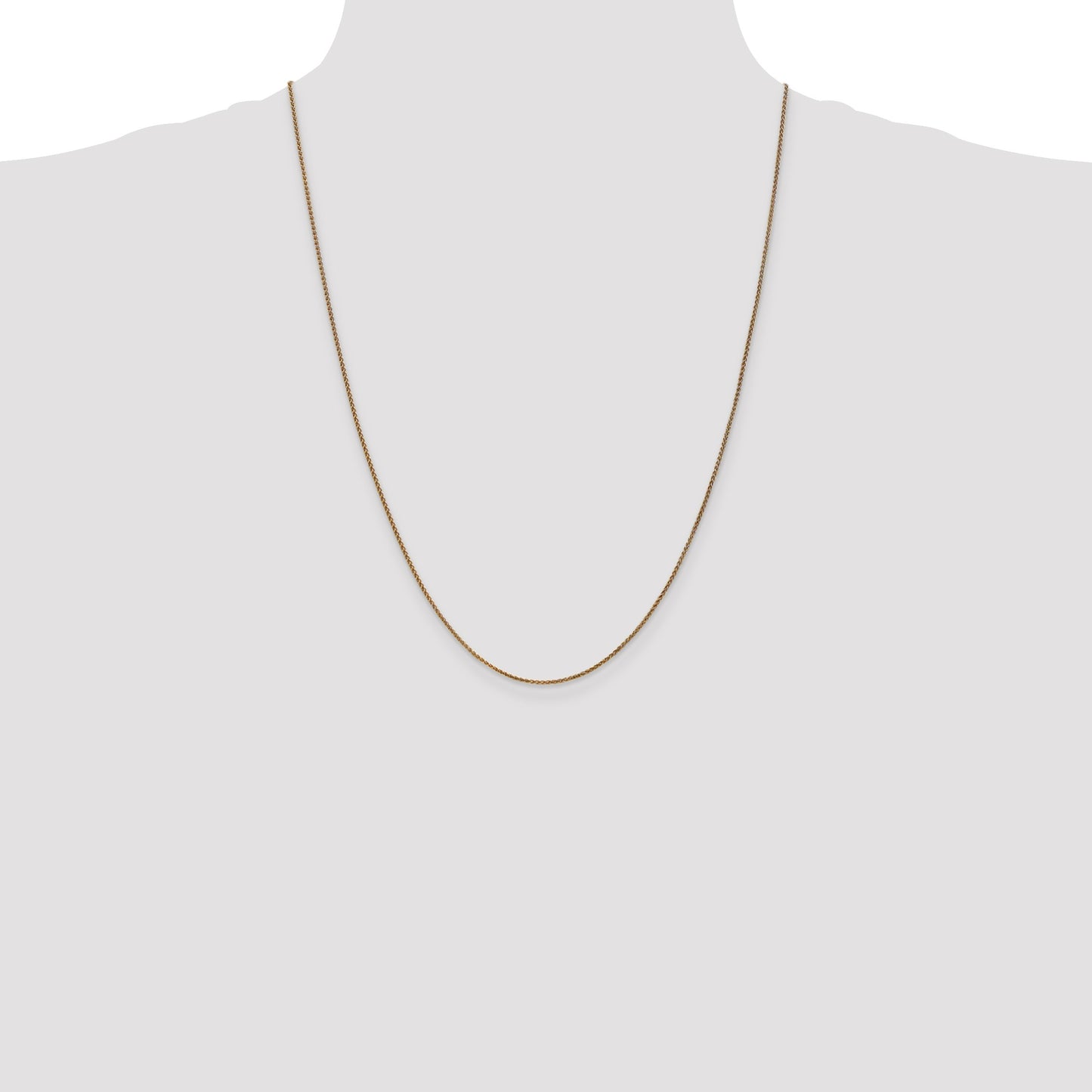 14K 24 inch 1.25mm Diamond-cut Spiga with Lobster Clasp Chain