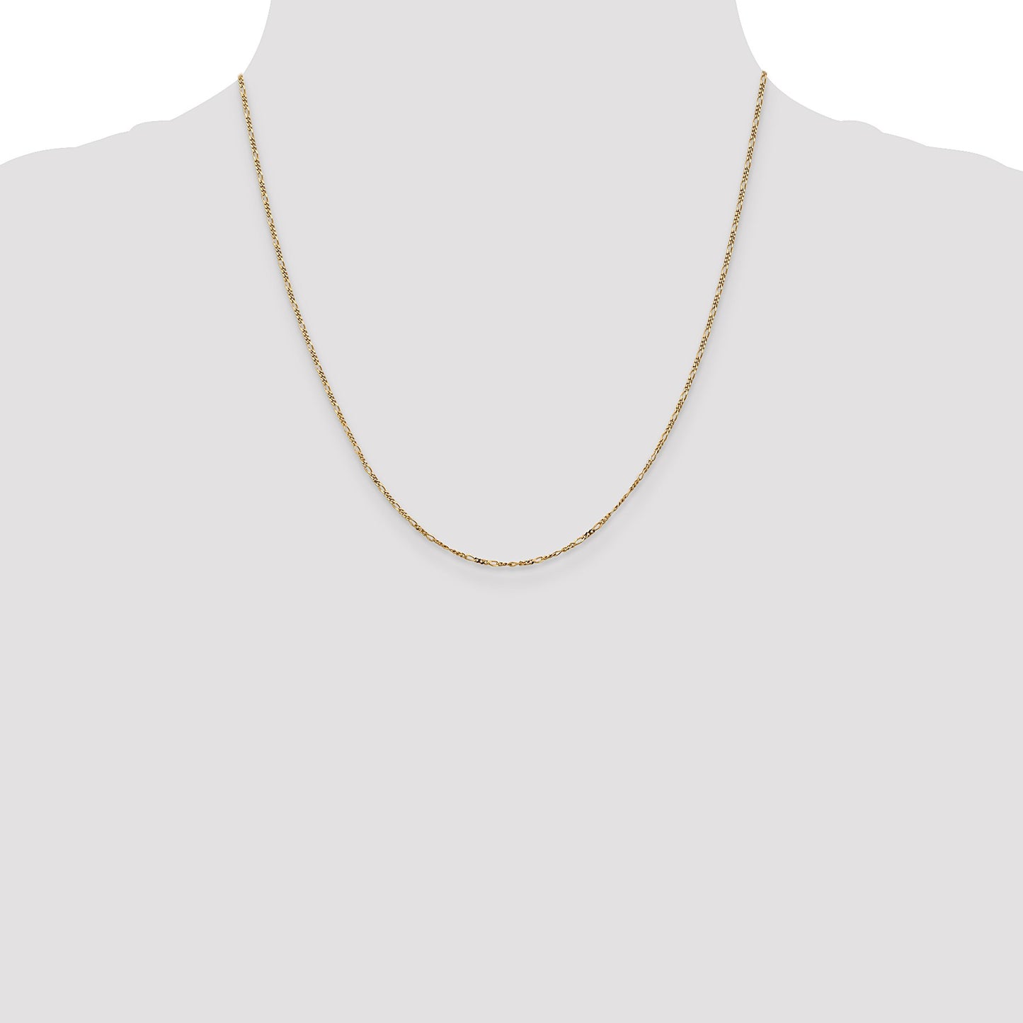 14K 20 inch 1.25mm Flat Figaro with Spring Pendant Ring Pendant Chain