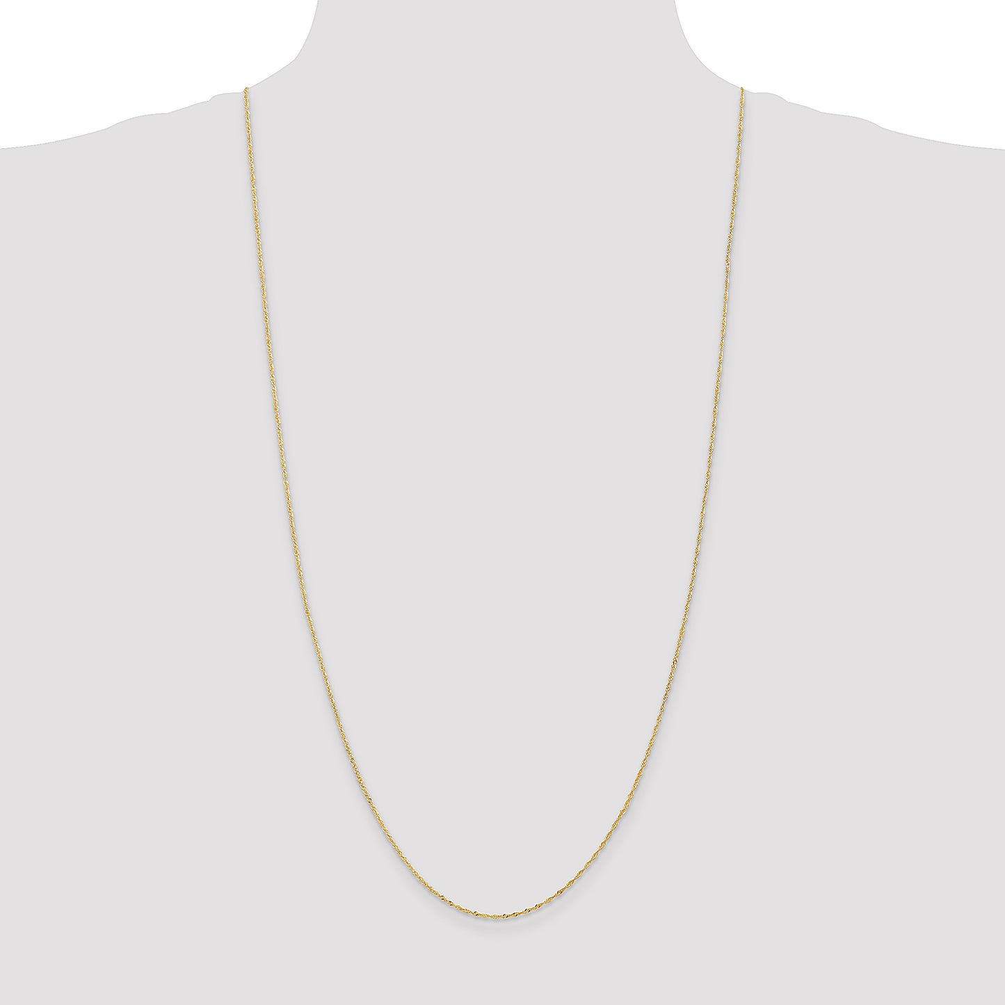 14K 30 inch 1.10mm Singapore with Spring Ring Clasp Chain