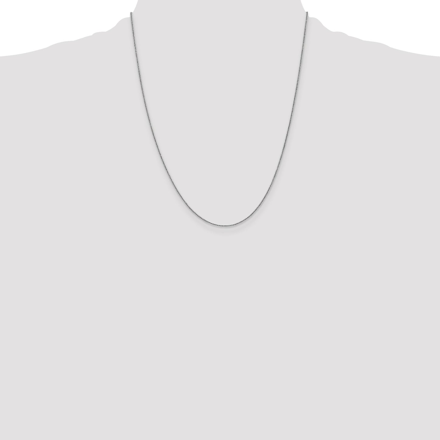 14K White Gold 22 inch .85mm Spiga with Lobster Clasp Chain