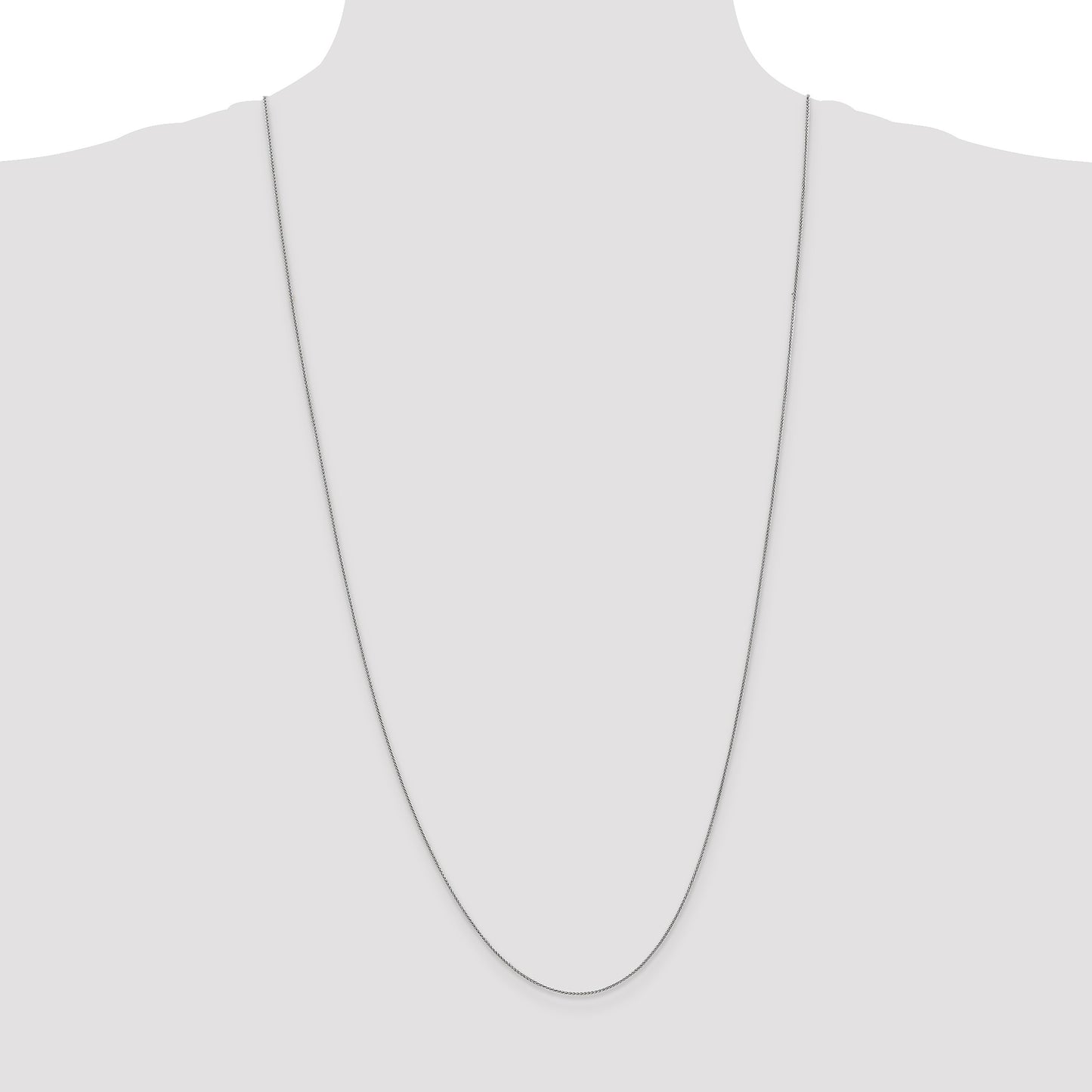 14K White Gold 30 inch .85mm Spiga with Lobster Clasp Chain