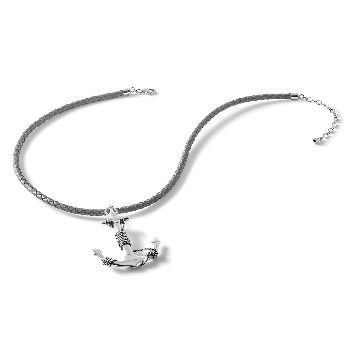 Sterling Silver Rhodium-Plated Polished Anchor Pendant