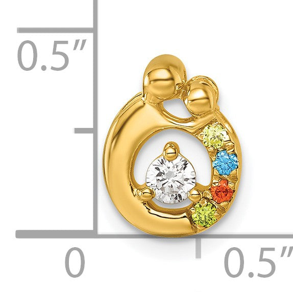 14k 4 Birthstone and Dia Mother/Child Chain Slide Semi-mount